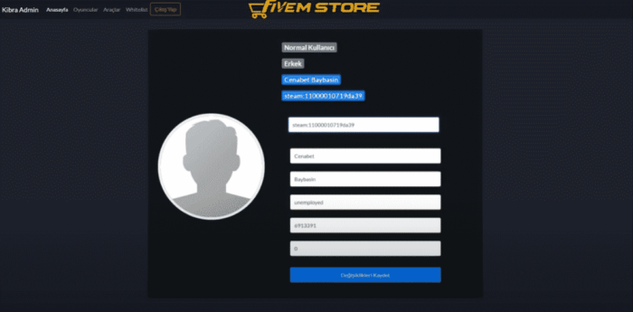 In-Game Web Admin Pannel [Admin Website]